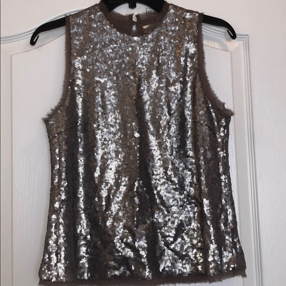 Sugar+L!P2 Blouse Size S  Sequin silver color